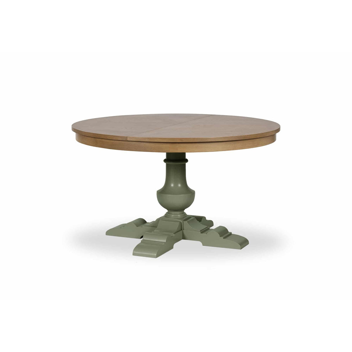 ARRADON Table Ronde à rallonge, pied balustre central