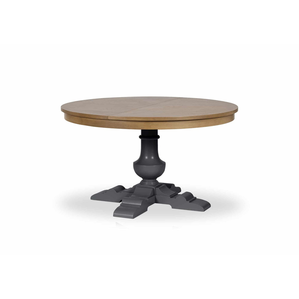 ARRADON Table Ronde à rallonge, pied balustre central